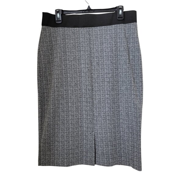 New York & Company Size L Gray & Black Herringbone Pencil Skirt, Exc. Used Cond. - Picture 2 of 9